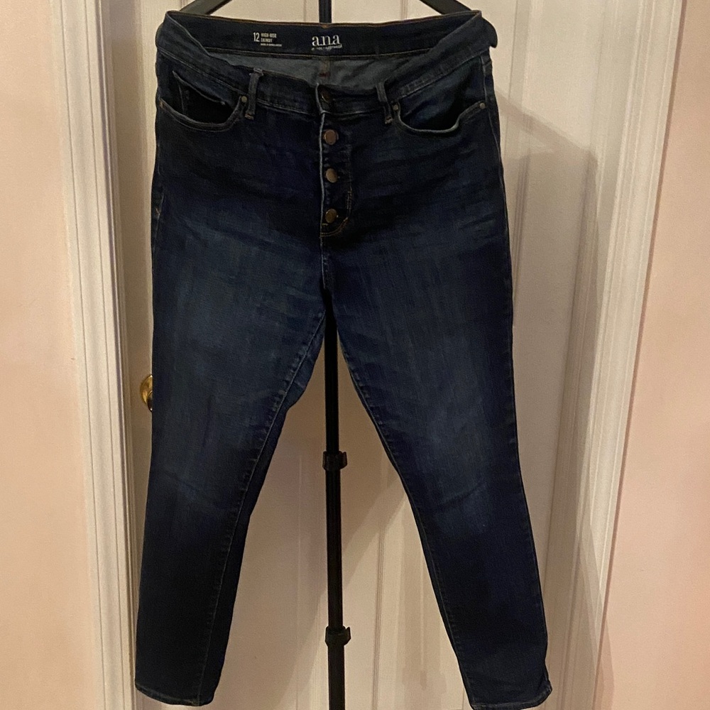 a.n.a Dark Indigo Ankle Jeans